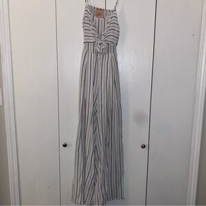 Flying Tomato Black and White Striped Maxi Jumper romper